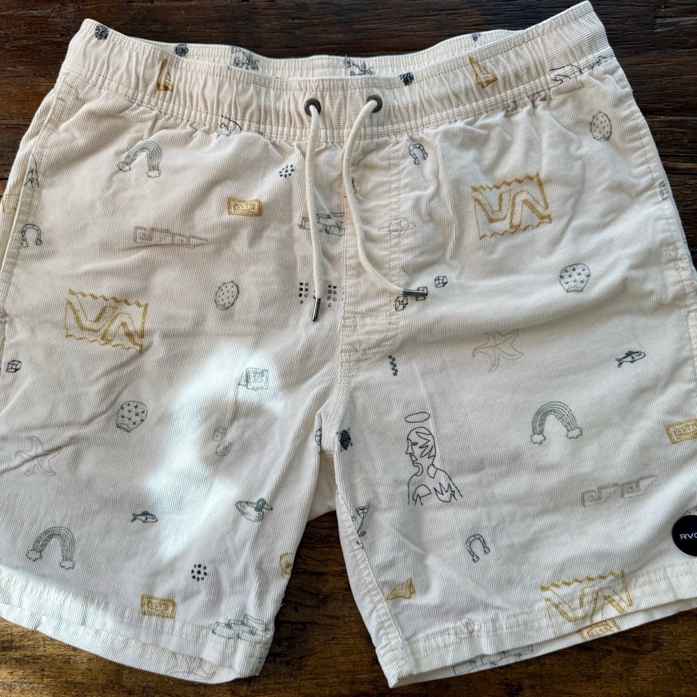 RVCA Men's Corduroy Shorts - off-white - small